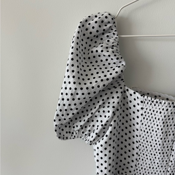 REFORMATION Malvina Linen Polka Dot Mini Dress - Picture 10 of 14